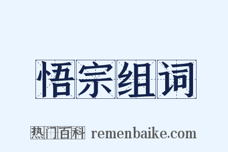 悟宗组词是什么意思的图片